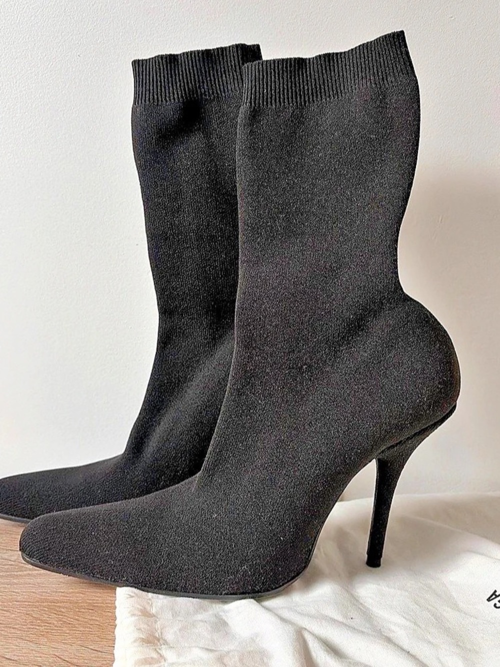Balenciaga Sock Bootie Black Heeled Boots EU 38